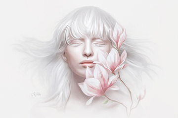 Albino Alice (Mesmerizing style) digital painting