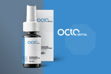 Дизайн сайта на Tilda, логотип, упаковка и инструкция для антисептического средства OCTOSEPTOL